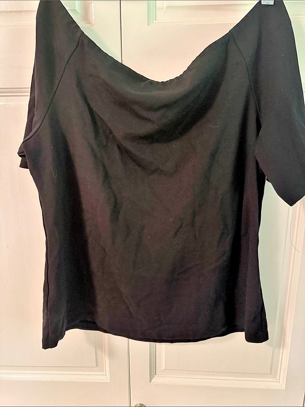 Boden Boat Neck Black Short Sleeve Top Size 16 Like New